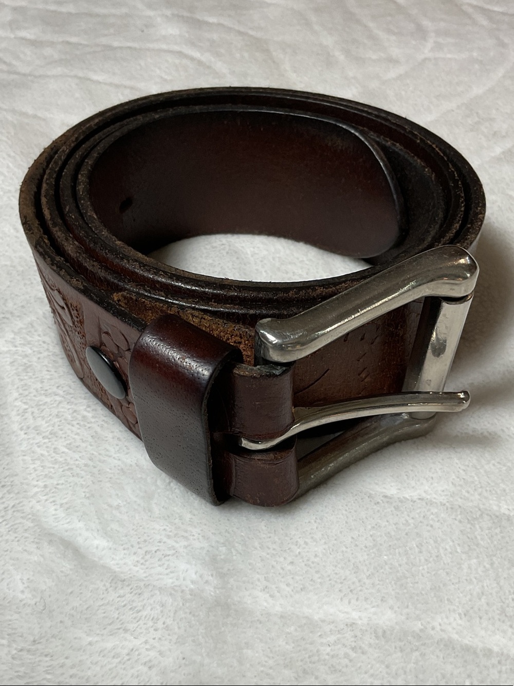 Vintage thick western leather belt - Picture 1 of 9